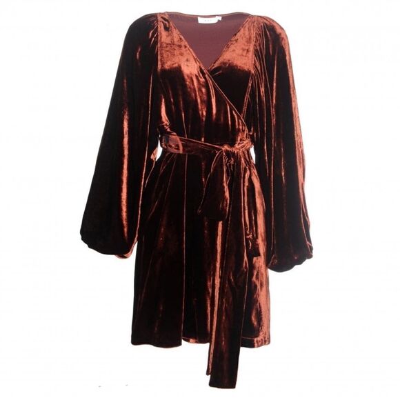 A.L.C Carlo Velvet silk Blend Wrap mini Dress - Picture 8 of 13